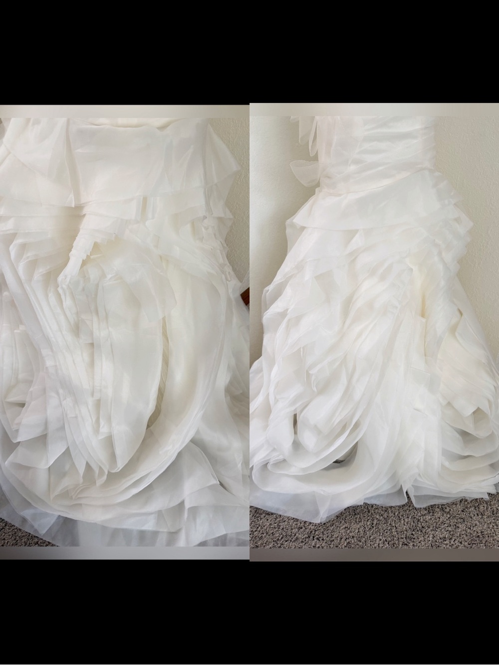 White by Vera Wang Organza Trumpet Wedding Dress STYLE # VW351011 - Picture 14 of 16